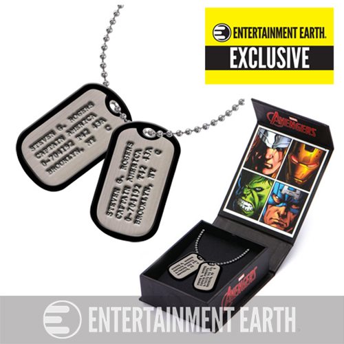 Captain America Steven Rogers Dog Tags Necklace Replica - Entertainment Earth Exclusive